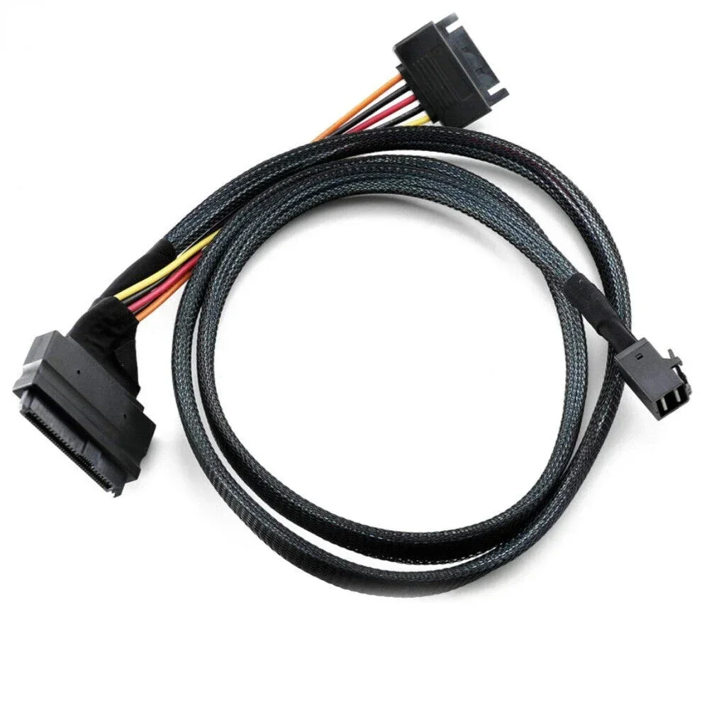 MINI SAS HD SFF-8643 a SAS SFF-8639 con cable de conexión de servidor macho SATA 15P - imagen 3
