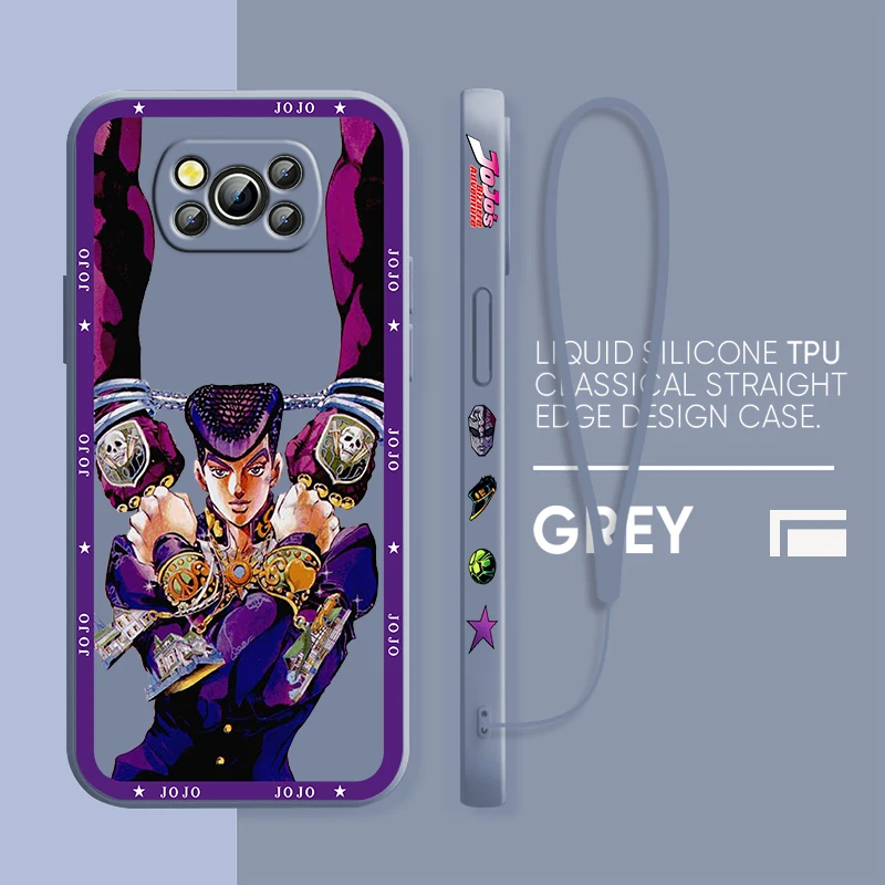 JOJO Kujo Jotaro-funda de teléfono de Anime para Xiaomi Poco, X4, X3, F4, NFC, M6, M4, M3, GT S Pro, 4G, 5G, cuerda líquida izquierda - imagen 4
