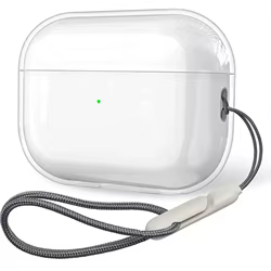 Para Airpods 1, 2, 3, 4 Pro Pro 2 Pro 3, funda para auriculares de TPU Simple y transparente con correa de cordón, cubierta de accesorios