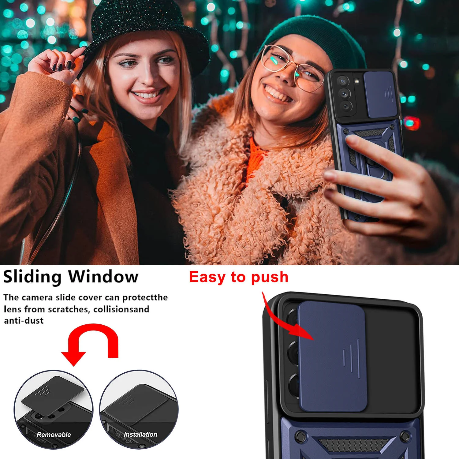 Funda armadura a prueba de golpes para Samsung Galaxy S22, funda de teléfono con soporte para coche para Galaxy S22, Fundas protectoras para lente de cámara - imagen 4