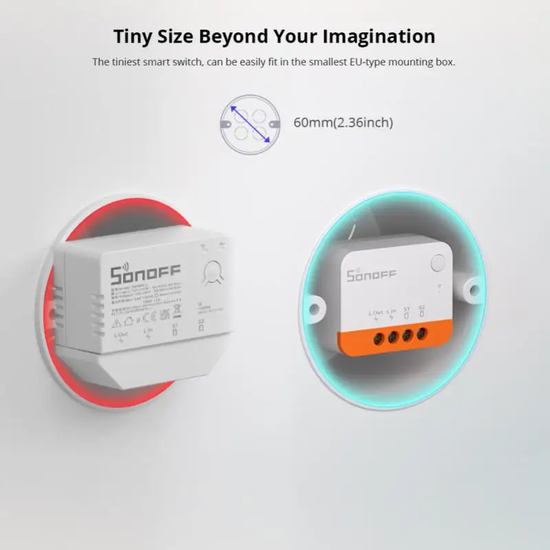 SONOFF Zigbee/WiFi Mini interruptor inteligente ZBMINIL2/MINIR4 Control bidireccional EWelink-Control remoto por voz a través de Alexa Google Home IFTTT - imagen 5