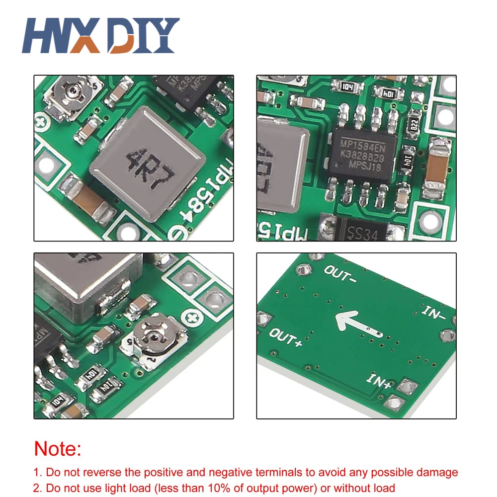 Módulo de fuente de alimentación reductor de piezas MP1584, convertidor Buck ajustable 3A para Arduino, reemplaza LM2596, 24V, 12V, 5V, 3V, 10 DC-DC - imagen 4