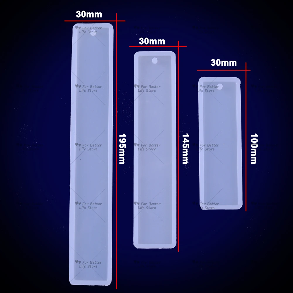 Marcapáginas rectangular transparente para tienda Better Life, molde de silicona suave para manualidades de resina epoxi, suministros para fabricación de joyas, 1 ud. - imagen 3