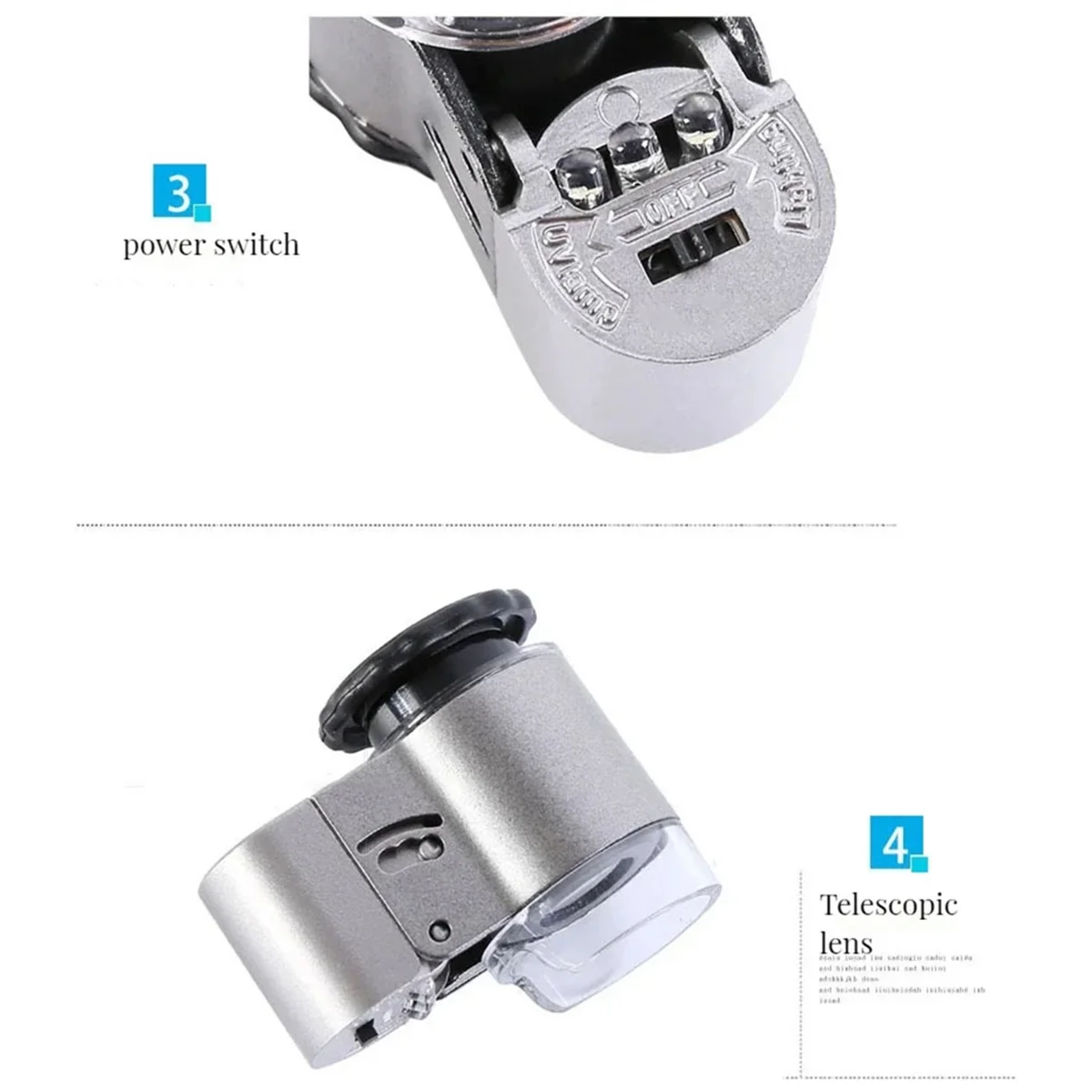 Lupa de mano SUPER HOT New 50X para joyería con luz UV LED - imagen 4