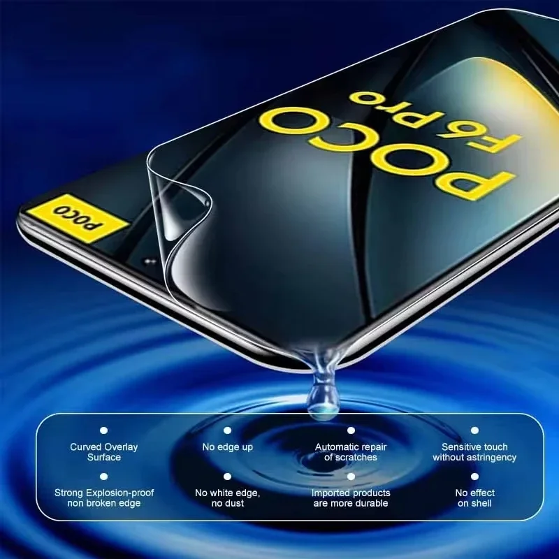 Película de hidrogel 8 en 1 para Xiaomi POCO F6 X6 M6 M5S C65 C40 F2 F3 F4 M3 M4 M5 X3 NFC X4 GT X5 F5 F6 Pro 5G 4G protectores de lentes de pantalla - imagen 5