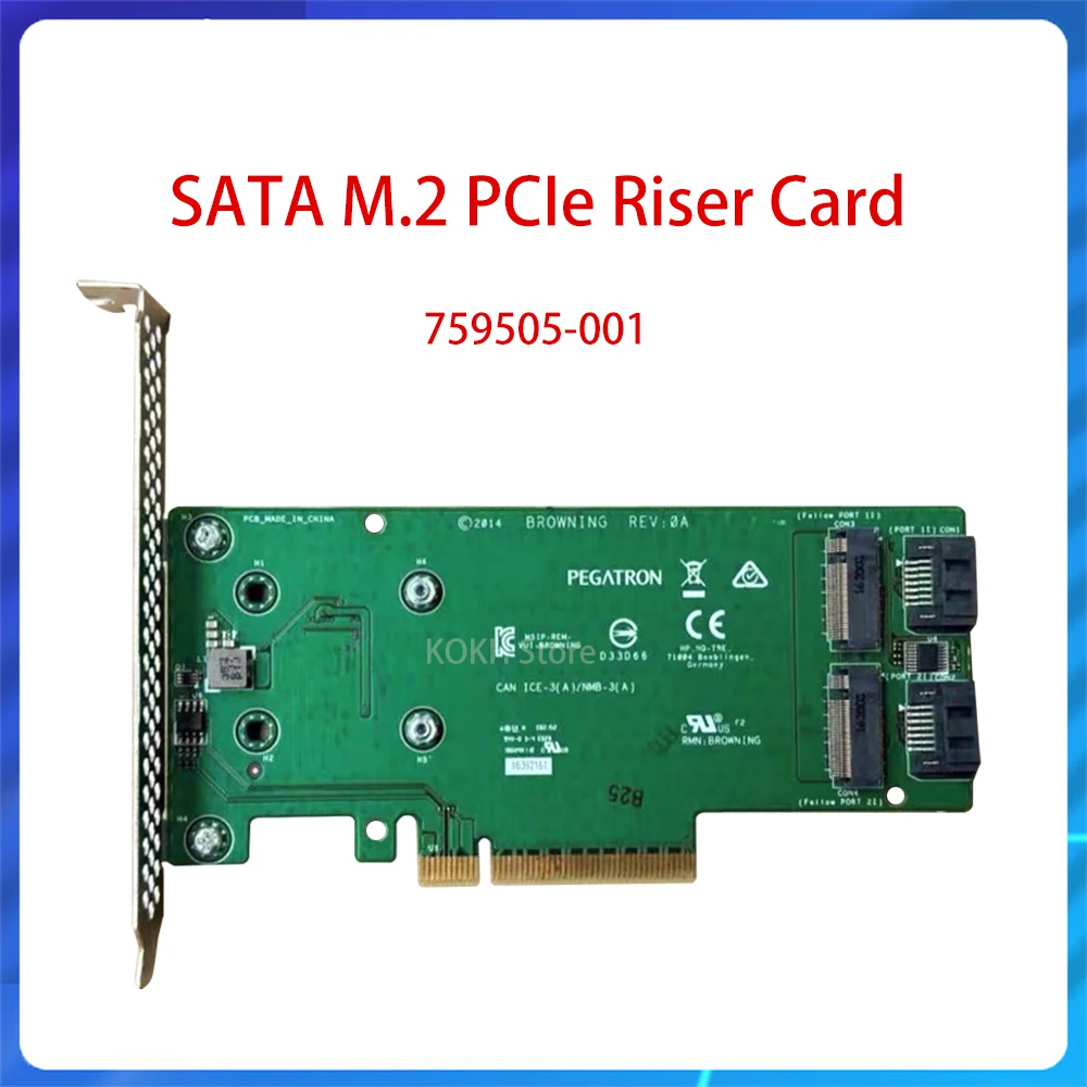 Tarjeta de actualización de expansión de estado sólido Dual Original, unidad Dual SATA M.2 PCIe, perfil alto, 759238-001 para HP 759505-001