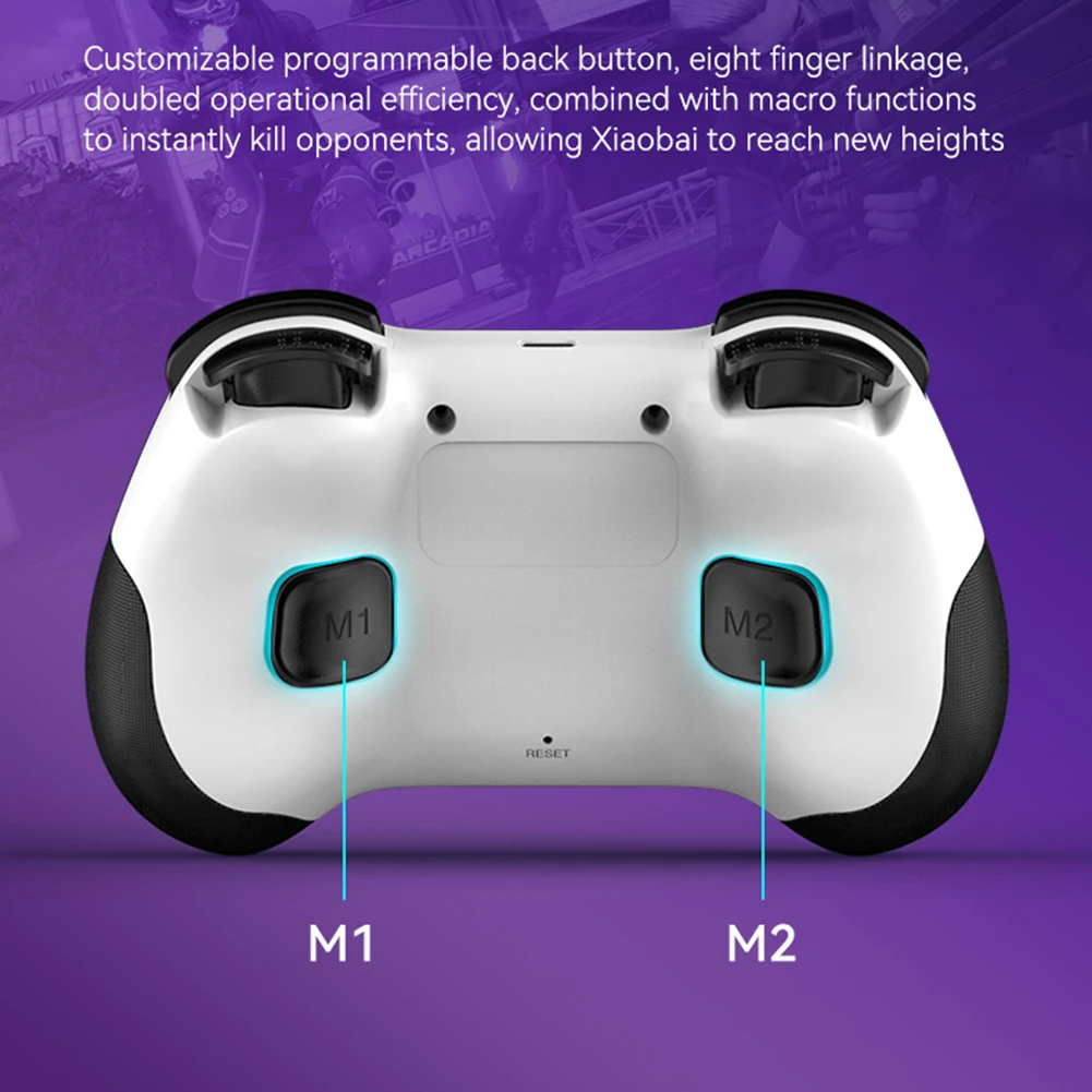 Joystick RGB 3D Hall para Switch, controlador de juego inalámbrico de doble vibración con Turbo programable, para vapordeck, PS3, PS4 - imagen 5