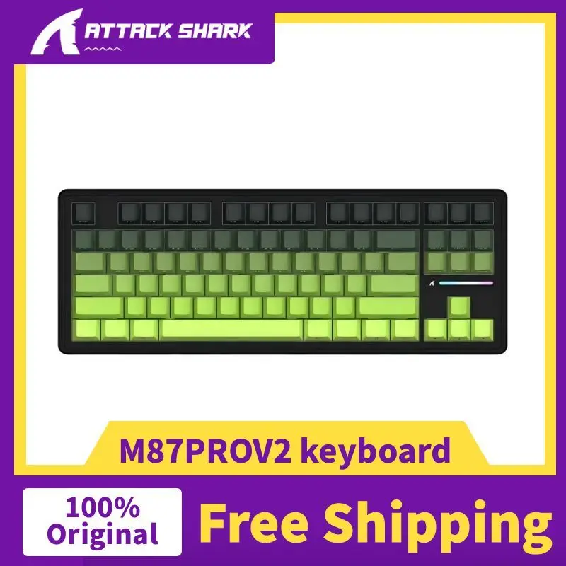 Teclado mecánico para jugar Attack Shark M87 PRO, inalámbrico, triodo, intercambiable en caliente, interruptor personalizado TKL 5000mAh RGB, accesorios para PC