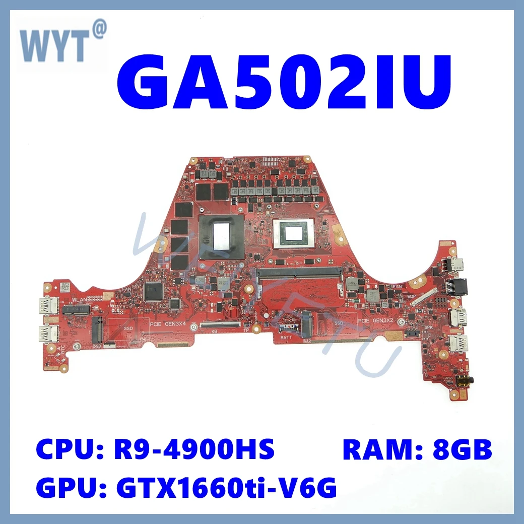 Placa base GA502IU para For Asus GA502IV GA502IU GA502 GA502DU GA502I placa base para ordenador portátil R9-4900HS CPU GTX1660ti-V6G GPU 8GB-RAM