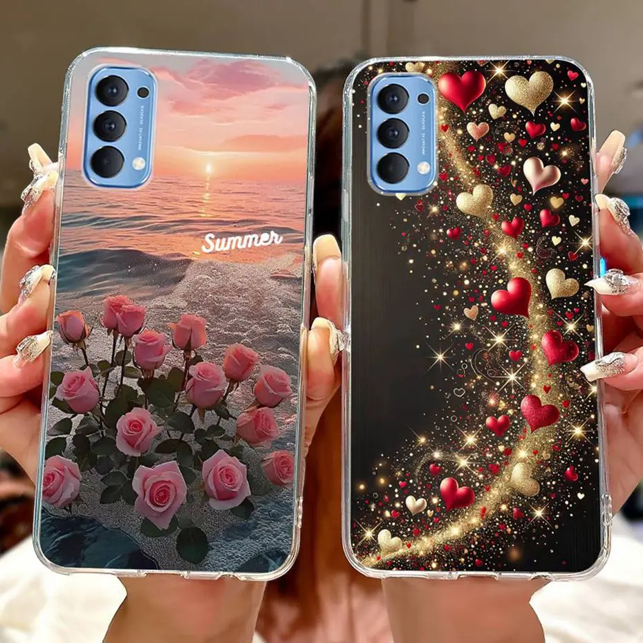 Funda de teléfono con pintura bonita para OPPO Reno4 CPH2113 / Reno4 Pro CPH2109, funda trasera de silicona suave TPU para parachoques Oppo Reno 4 4Pro 4G - imagen 3