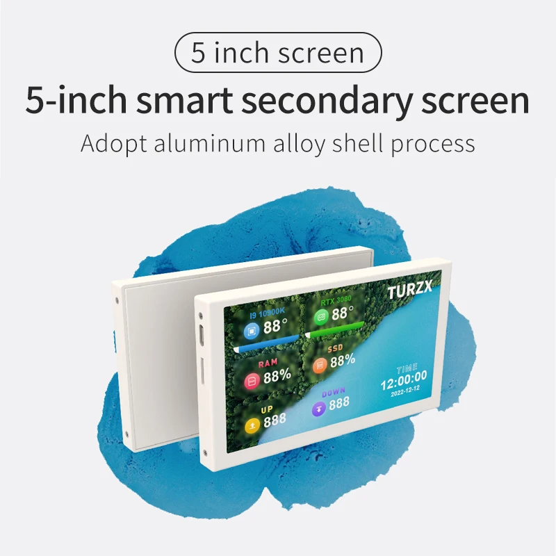 Mini ordenador Pantalla IPS secundaria USB-C soporte metálico AIDA64 - imagen 5
