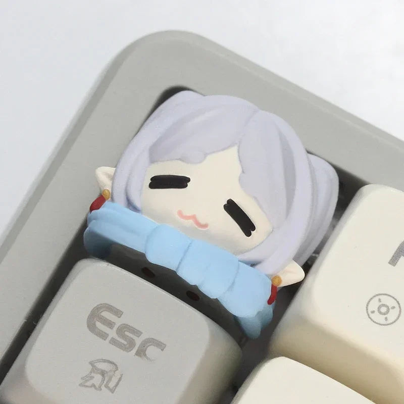 Más allá del final del viaje Anime Keycaps lindo resina artesanal Keycap Frieren Phelan Cherry perfil Keycaps para regalos de teclado mecánico - imagen 3
