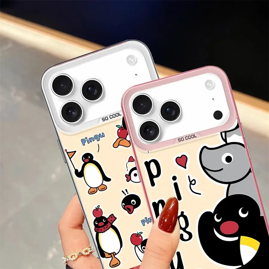 Hot Ins Cute Cartoon P-ingu funda trasera para teléfono para iPhone 12 14 16e 15 Plus 11 17Air XS XR 13 16 17 Pro Max - imagen 3