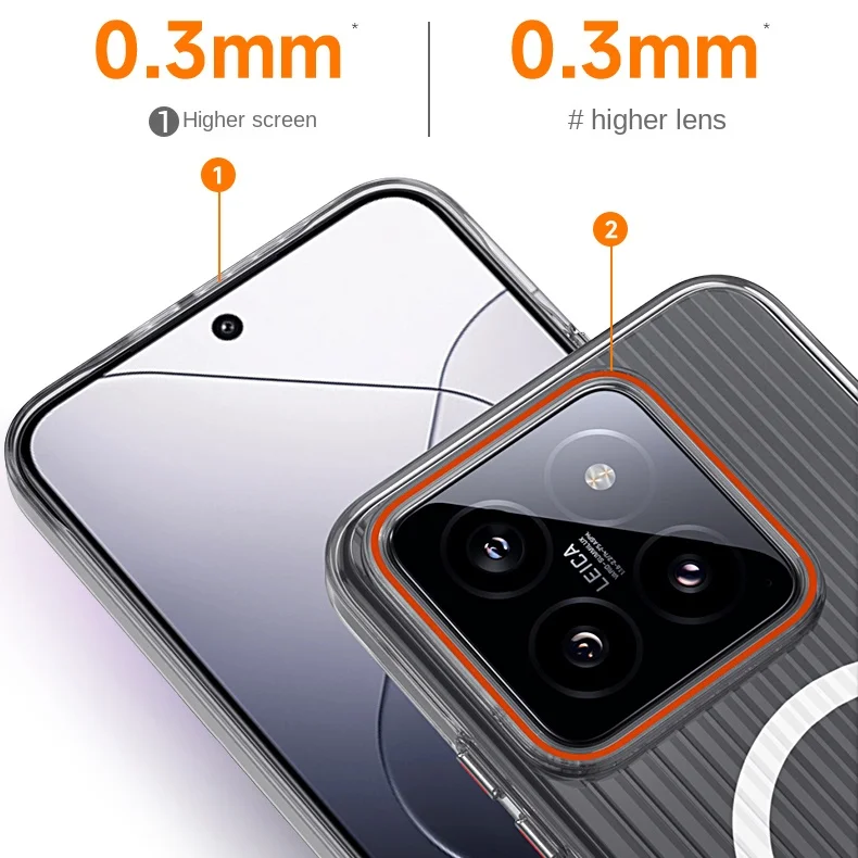 Para Xiaomi Mi 14 Pro funda dura de PC delgada transparente magnética MagSafe funda protectora trasera para Xiaomi Mi14 14Pro carcasa de teléfono - imagen 5