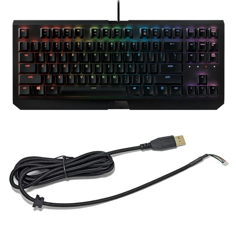 Cable de nailon trenzado para teclado USB, accesorios de reparación de reemplazo para teclado mecánico Razer BlackWidow X Chroma - imagen 2