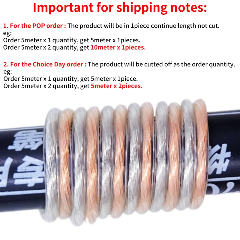 Cable eléctrico de 1/5/50M, Cable transparente de 2 pines, 30AWG - 16AWG, UL2468, altavoces de PVC, Audio, auriculares, tira de LED, Cable de extensión de lámpara - imagen 2