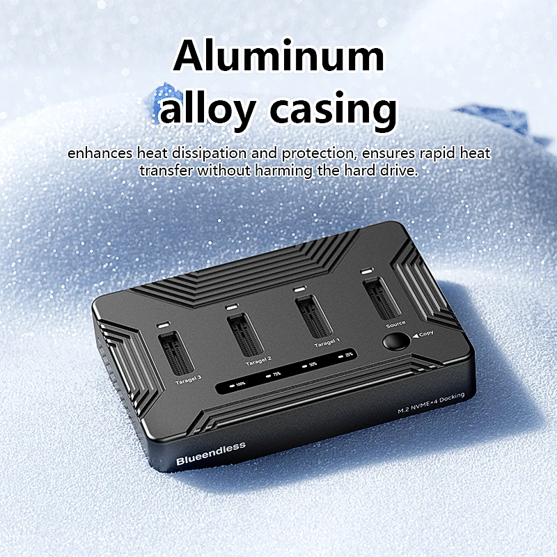 Estación de acoplamiento Blueendless M.2 NVME SSD de 4 compartimentos con clon fuera de línea USB4 40Gbps M2 Nvme PCIE SSD caja de disco duro externo - imagen 5