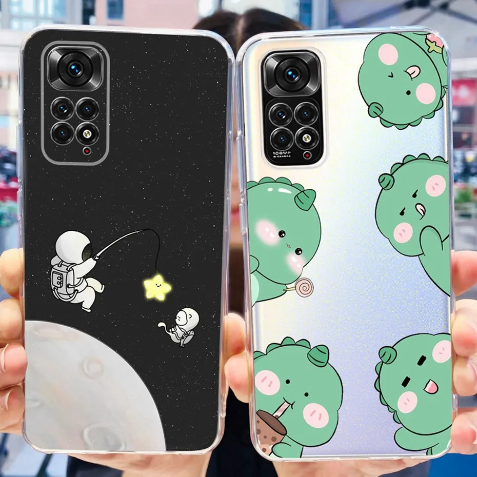 Para Xiaomi Redmi Note 11 11s 4G lindo gato de las flores pintado caso para Redmi Note11 Note11s Global suave silicona TPU fundas de teléfono - imagen 5