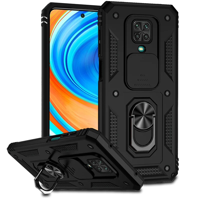 Para Xiaomi Redmi Note 9S funda a prueba de golpes armadura cámara protectora funda de teléfono para Redmi Note 9 Pro Max cubierta de anillo de soporte magnético para coche - imagen 2