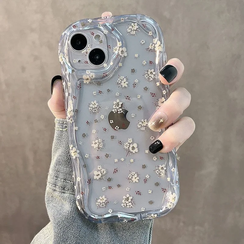 Funda de teléfono Ins con patrón de flores para Samsung Galaxy S25 S24 S23 S21 S20 FE Plus Ultra 4G 5G 3D Wave, funda trasera suave de TPU