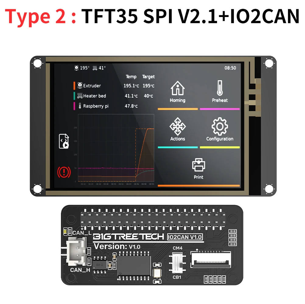 TFT35SPI and IO2CAN