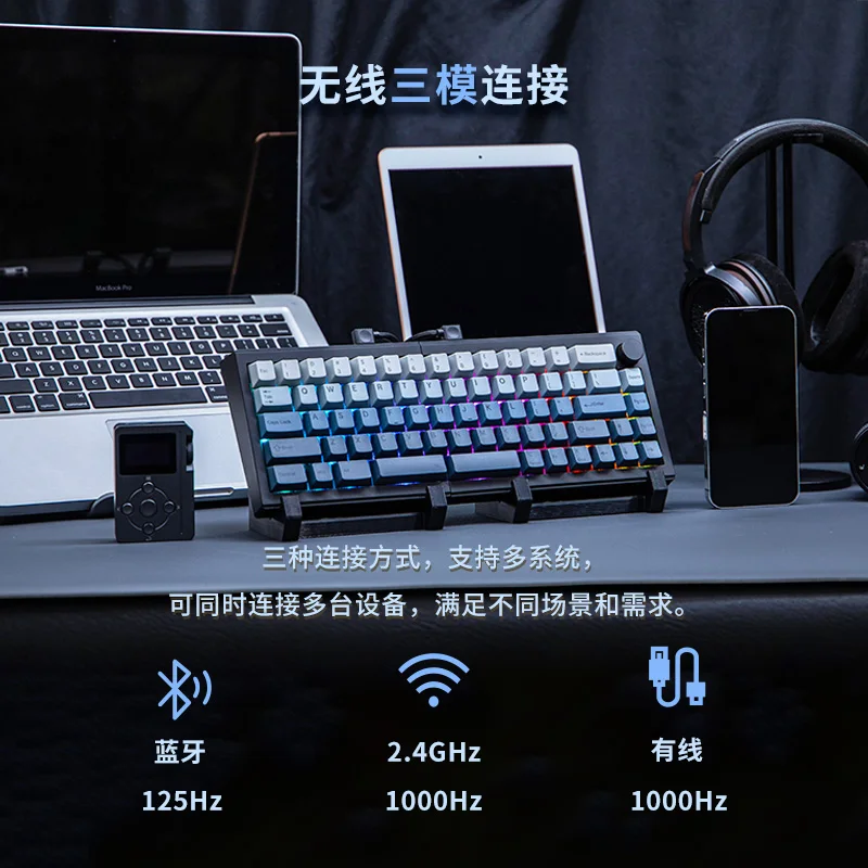 Teclado inalámbrico dividido Split65, ergonómico de intercambio en caliente RGB personalizado, modo Triple para teclado mecánico QMK/VIA de mano izquierda y derecha - imagen 5