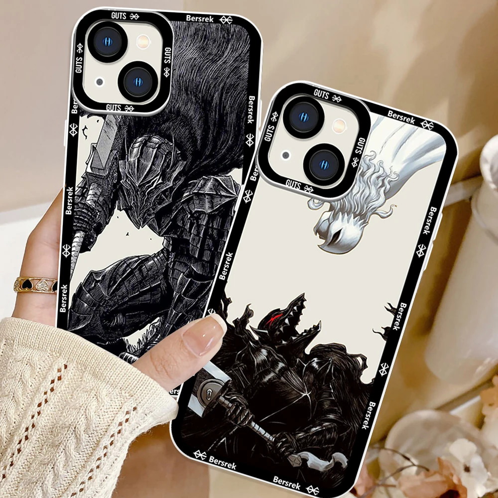 Berserk Guts Anime Hot Blood para Apple iPhone 15 14 13 12 11 XS XR X Pro MAX 8 7 Plus SE Angel Eyes funda transparente para teléfono - imagen 3