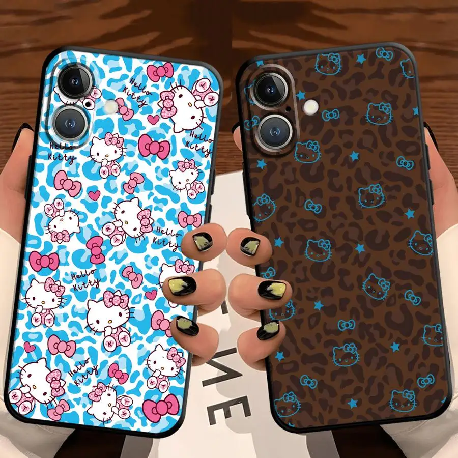 Funda de muñeca bonita de dibujos animados para iPhone XR 13 12 11 17 Pro Max XS Max 15 16 14 Plus 17Air 7 8 funda de teléfono suave negra