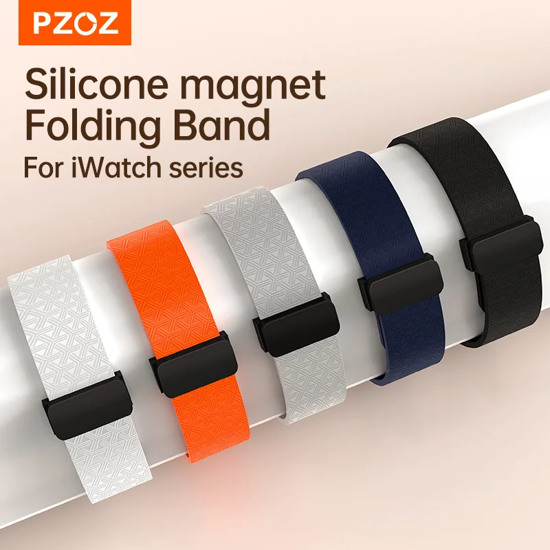 PZOZ correa de cierre plegable para Apple Watch iWatch Series 11 10 9 8 7 6 Ultra 3 2 SE 40 45 44 42 38 49mm pulsera de reloj - imagen 4