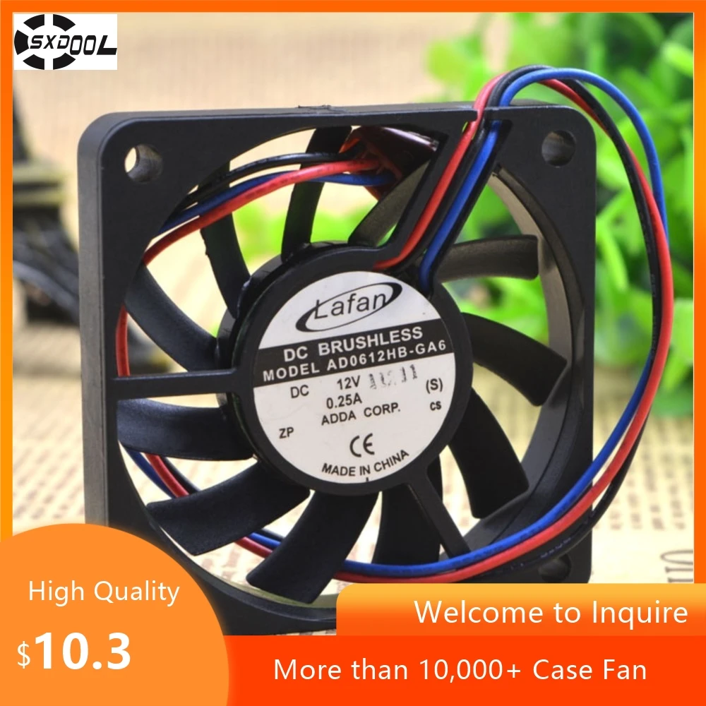 AD0612HB-GA6 Ventilador de 60 mm y 6 cm para ADDA 6010 DC12V 0.25A 60 mm x 60 mm x 10 mm Ventilador de enfriamiento axial - imagen 4