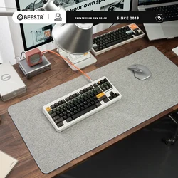 Alfombrilla de Escritorio para Teclado y Ratón, Lino Impermeable