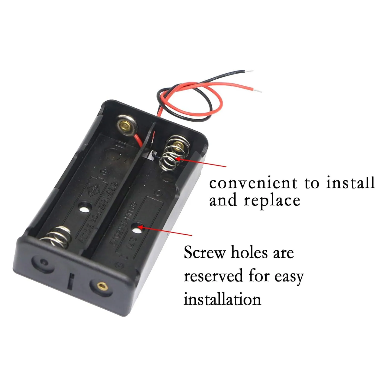 Caja de almacenamiento de batería 18650, 2 uds., 2 ranuras x 3,7 V para contenedor de caja de soporte de baterías 2x18650 con interruptor de encendido/apagado - imagen 3