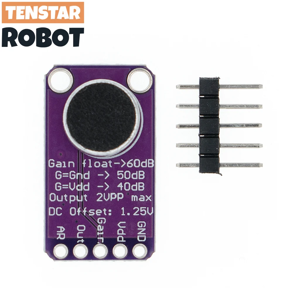 Módulo de placa amplificadora AGC de micrófono MAX9814, Control de ganancia automático, relación de ataque y liberación programable, THD bajo