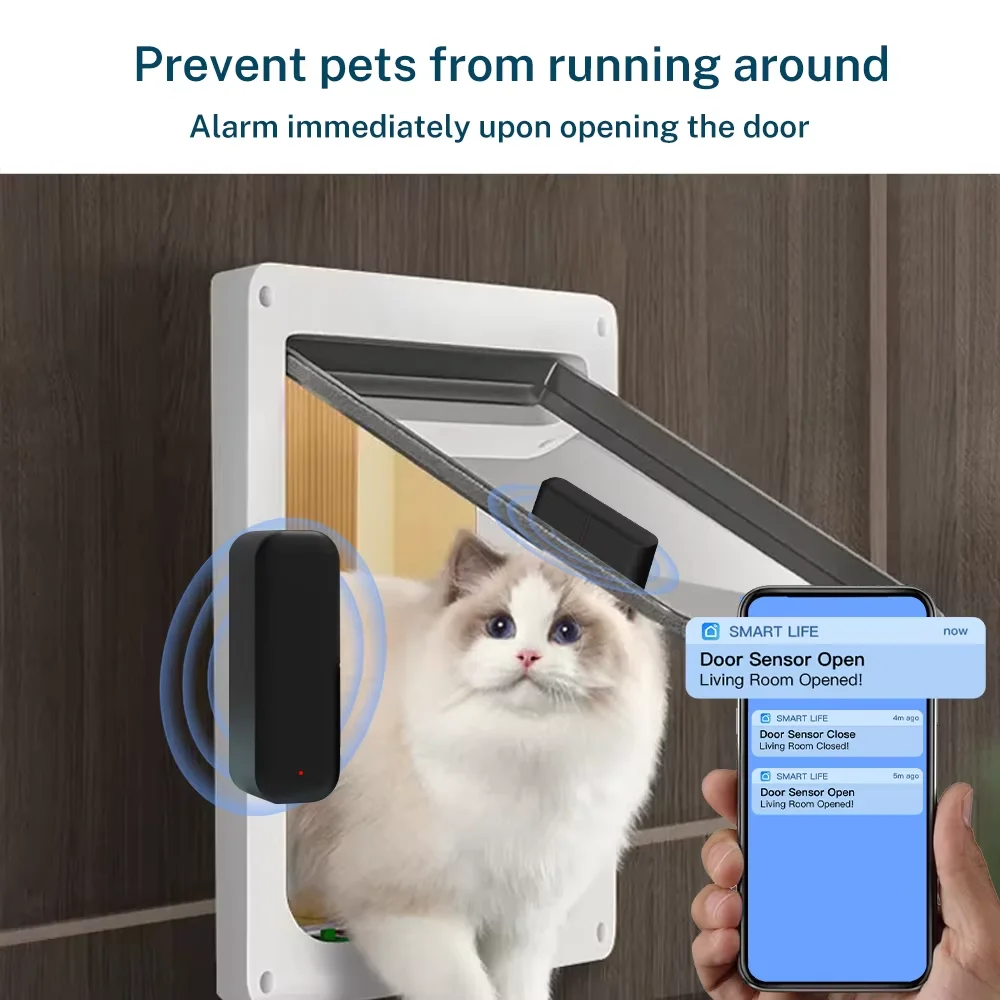 Detector de puerta inalámbrico para hogar inteligente, aplicación Smart Life, Control remoto WiFi Tuya para Alexa, Google Home, Sensor de puerta y ventana - imagen 4