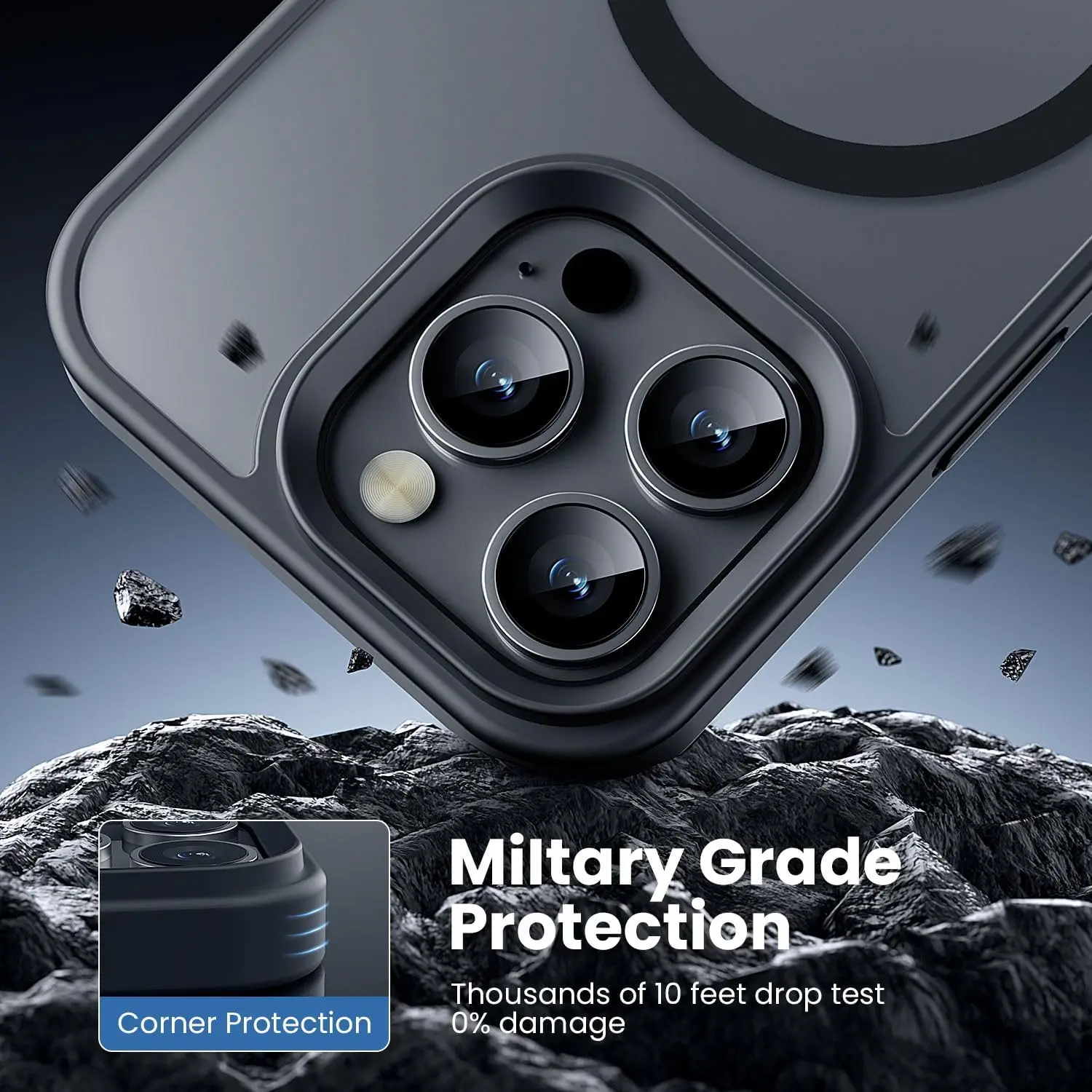 Funda negra mate para iPhone 16 Pro Max 15 Plus 14 13 Mini 12 11 SE 2022 2020 8 Magsafe Mag cubierta magnética segura accesorios para teléfono - imagen 4