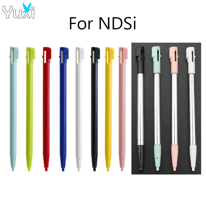 YuXi 10 Uds. Lápiz óptico de pantalla táctil de plástico pieza de reparación para consola de juegos DSi lápiz óptico retráctil para NDSi