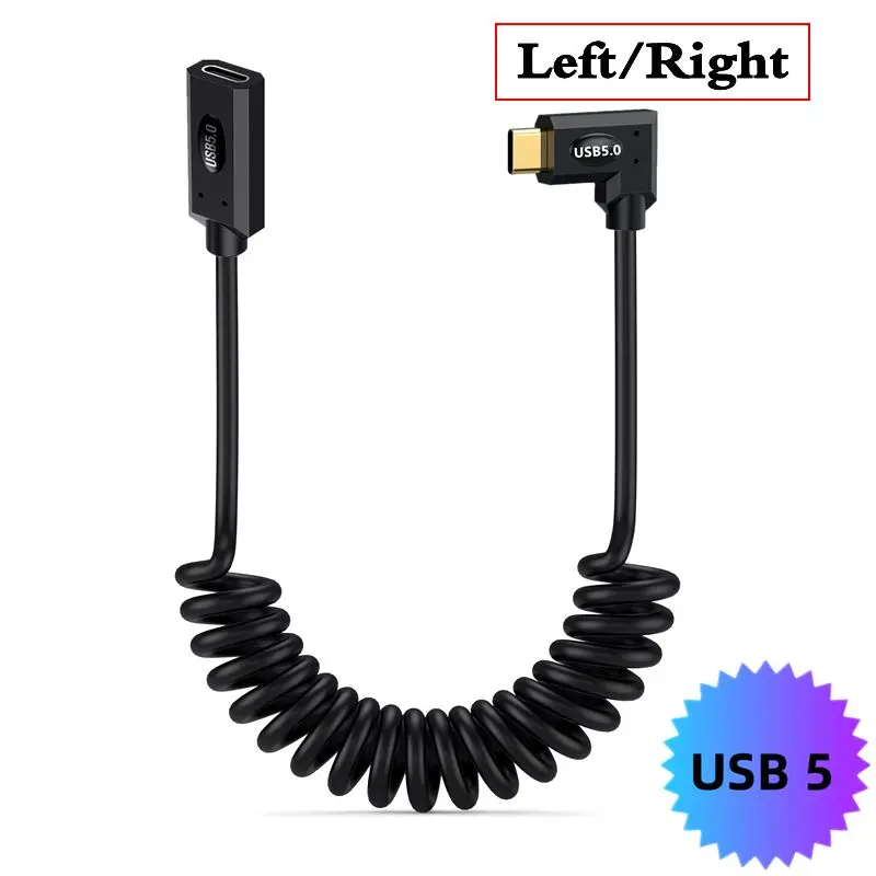 1m 80Gbps resorte telescópico USB 5,0 tipo C línea de extensión macho y hembra 16K 60HZ relámpago multifuncional 240W 5A 40V - imagen 3