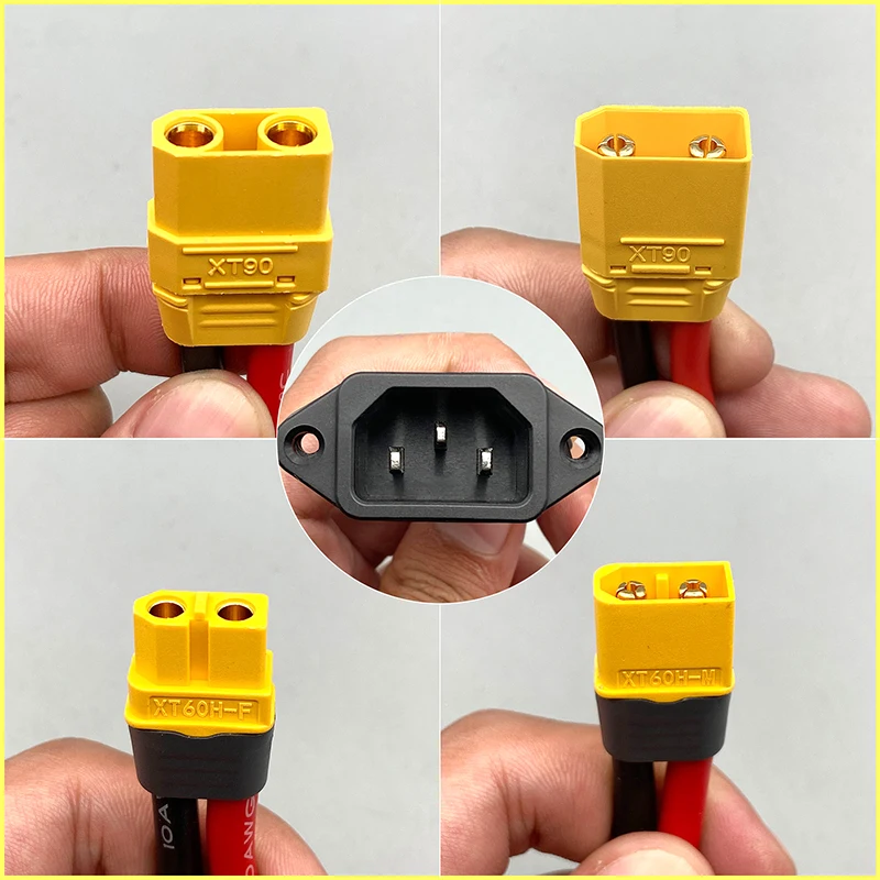 Macho/hembra XT60 a toma de corriente de 3 pines XT60 batería conector de Cable de carga de coche nueva energía Cable de carga de bicicleta eléctrica - imagen 2