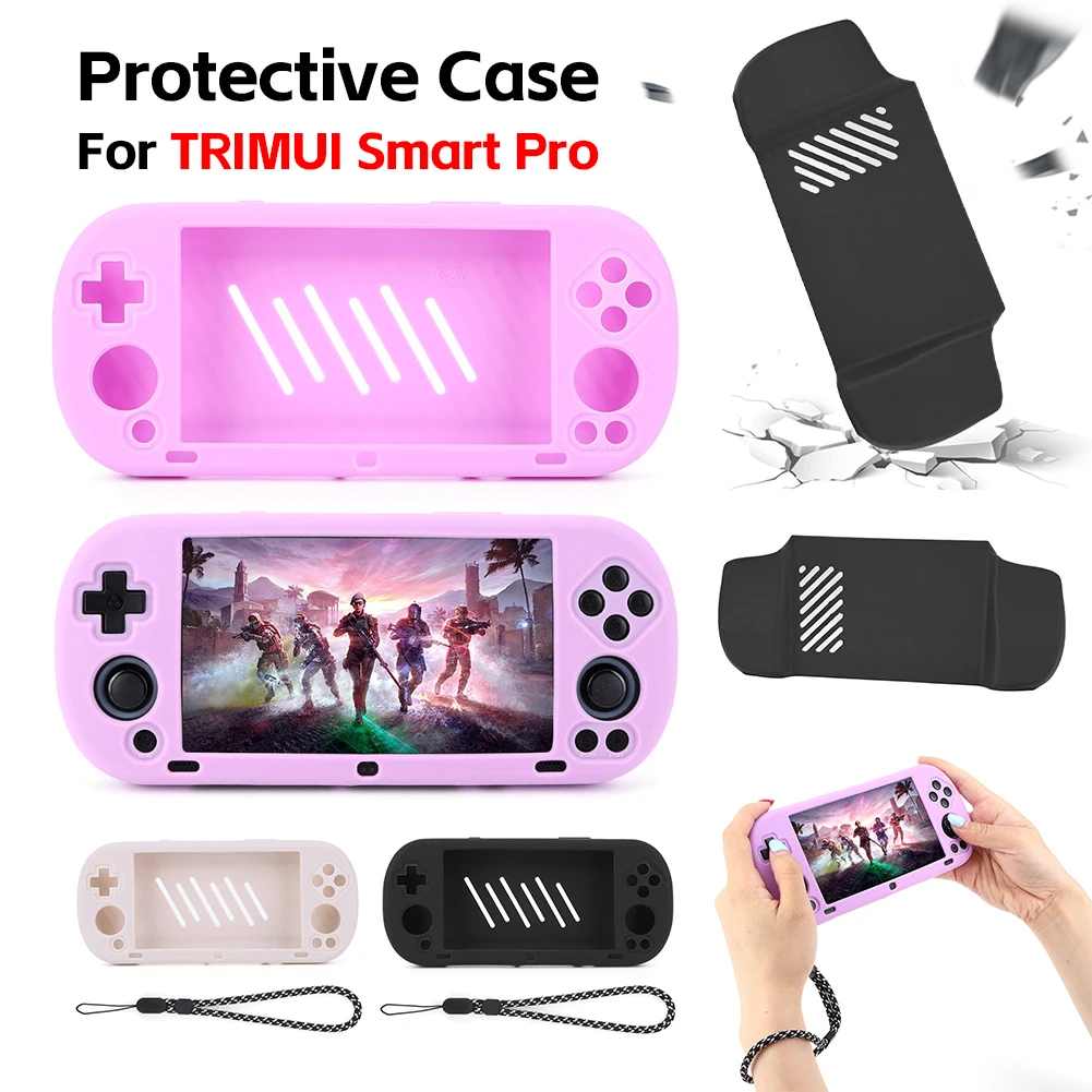 Funda de silicona para consola de juegos Trimui Smart Pro, funda protectora de silicona a prueba de golpes para accesorios de consola Trimui Smart Pro