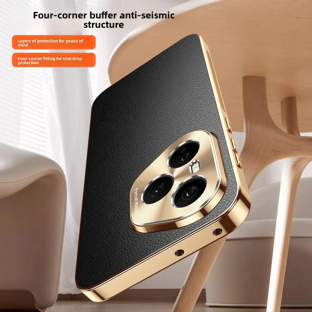 Para Huawei Honor 400 Pro funda de lujo de cuero PU revestimiento de piel lente protectora trasera funda para Honor 400 400Pro carcasa de teléfono - imagen 5