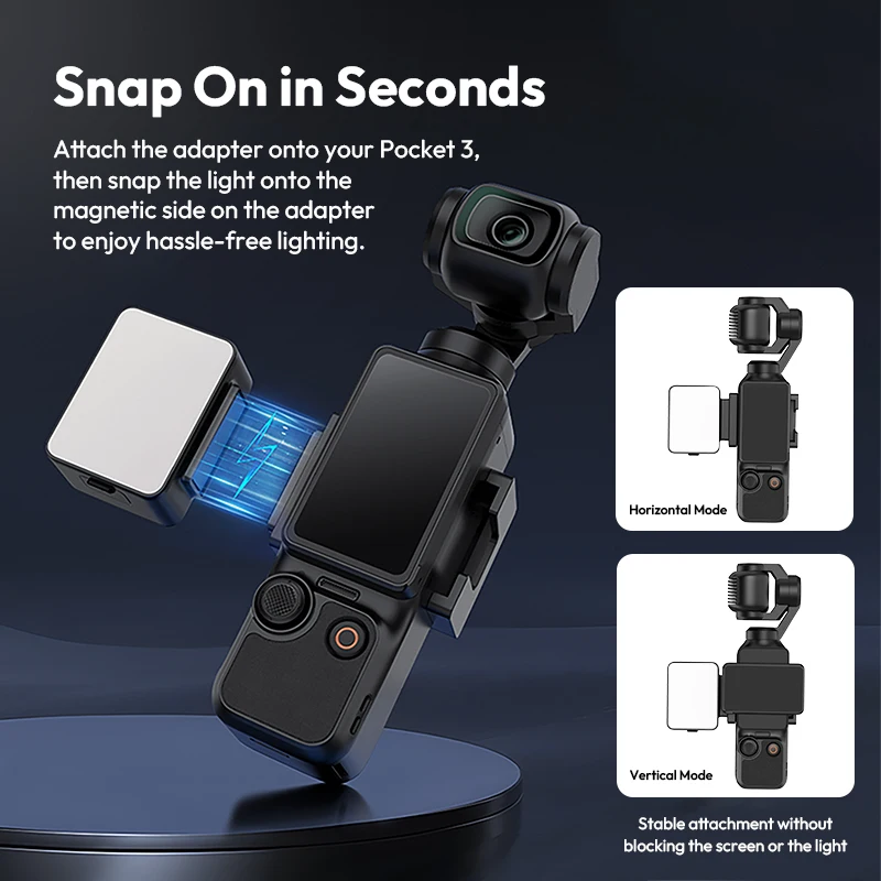 ​ Ulanzi LM001 Pocket 3 Mini luz de vídeo Luz de relleno para DJI Pocket 3 IPX4 Luz de relleno magnética impermeable para DJI Pocket 3 - imagen 2