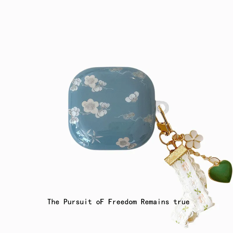 Para Samsung Galaxy Buds Core / Buds FE funda bonita flor encanto colgante Samsung Galaxy Buds2 Pro funda protectora transparente suave