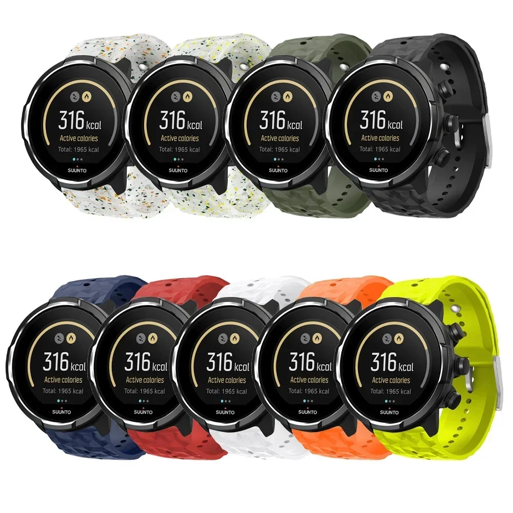 Correa de silicona deportiva para reloj Suunto, pulsera vertical de repuesto de silicona para Suunto9 peak pro/Suunto5 peak, 24MM - imagen 2