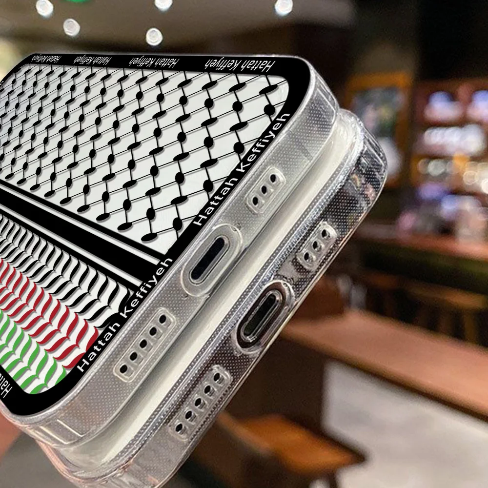 Funda de teléfono de lujo Hattah Keffiyeh, Funda transparente para IPhone 16, 15, 14, 13, 12, 11, Mini Pro Max, X, XR, XSMax, 7, 8 Plus, SE20 - imagen 5