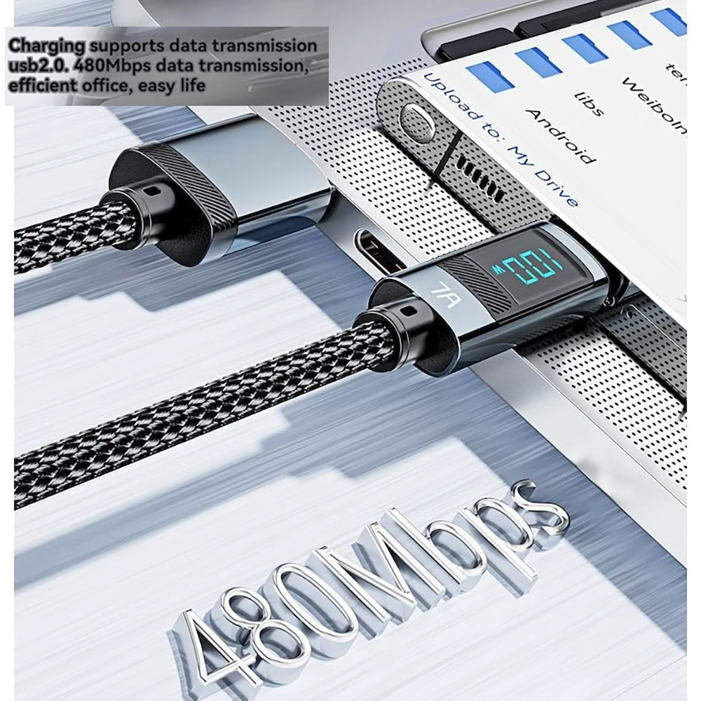 Cable USB tipo C General 7A, cargador de datos USB C de 100W para Huawei P40 30 Pro, Cable de carga rápida de 66W para Samsung y Xiaomi - imagen 4