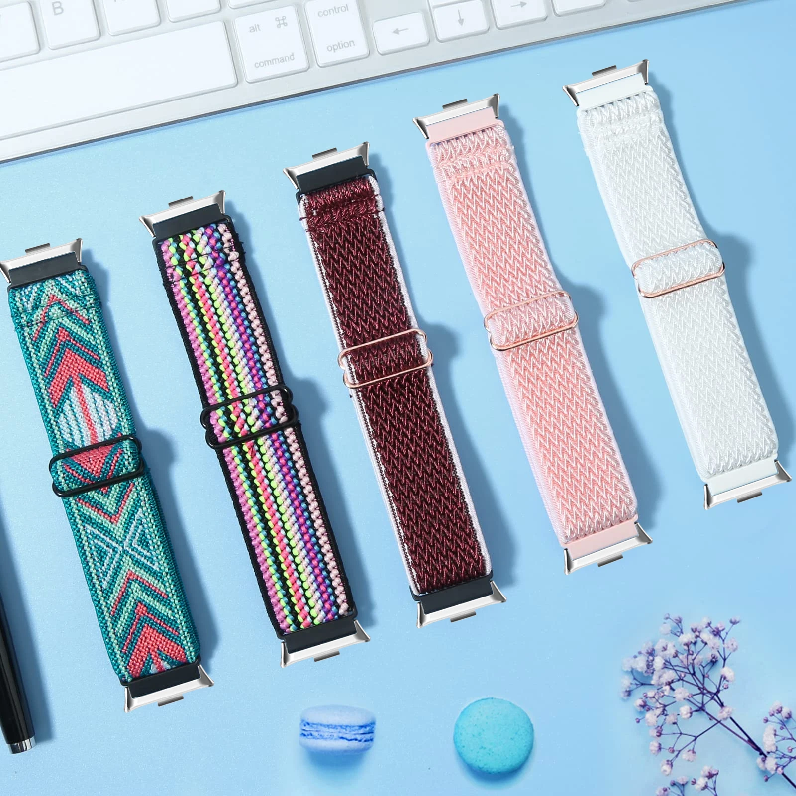 Correa de nailon elástica para Redmi Watch 4, 5, 6, repuesto para mujeres y hombres, correa de reloj trenzada Solo para pulsera Xiaomi Mi Band 8 Pro - imagen 2