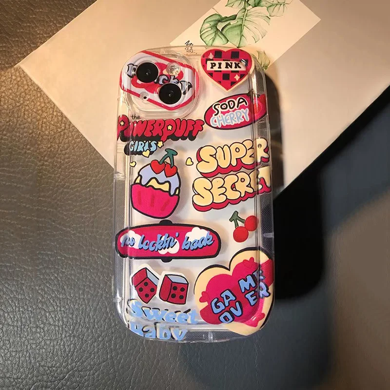 Graffiti amor corazón 3D colgante caso para iPhone 14 13 15 Pro Max 11 12 Mini 14 Plus XS Max XR X 7 6 6S 8 Plus SE TPU cubierta de teléfono - imagen 4
