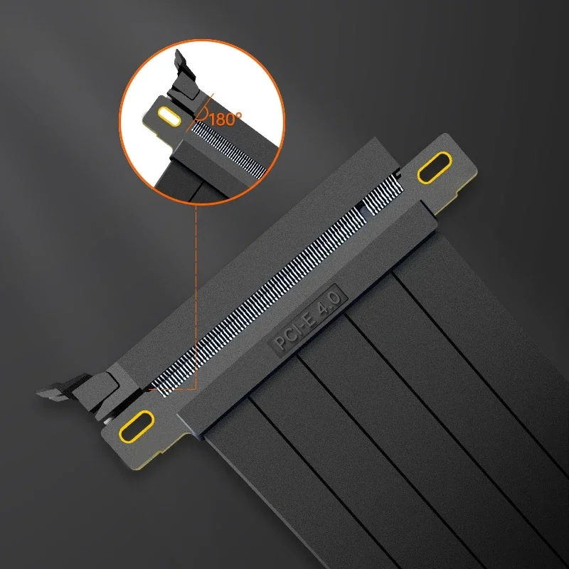 Tarjeta elevadora PCI-e 4,0 X16, Cable de vídeo de extensión blindado de alta velocidad con puerto PCI Express para PC, conector derecho de extensión GPU - imagen 5