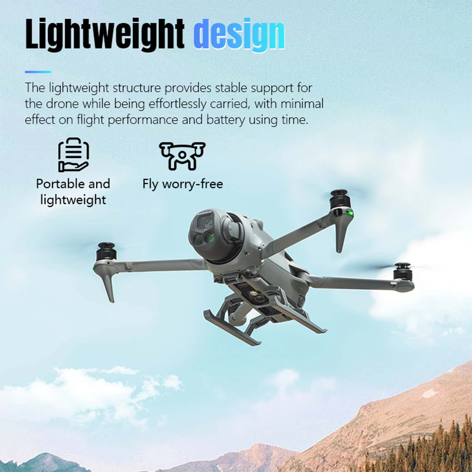 Tren de aterrizaje para Dron, tren de aterrizaje, Protector de Dron de liberación rápida extendido plegable, Compatible con 4 Pro - imagen 3