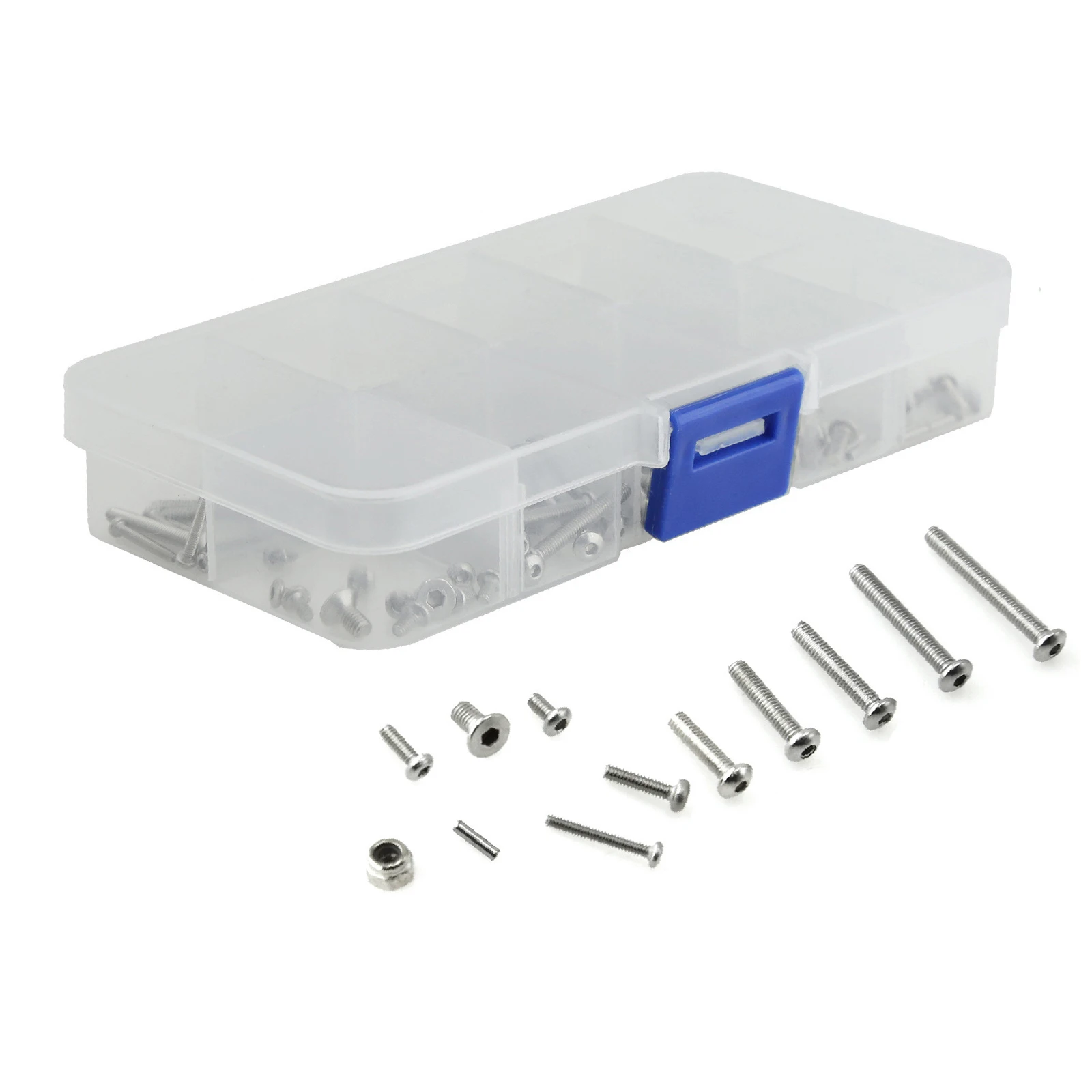 1 caja M1.6 M2 M2.5 tornillos hexagonales de acero inoxidable Kit de herrajes para TRX4M 1/18 coche trepador de control remoto accesorios piezas de reparación de actualización - imagen 4